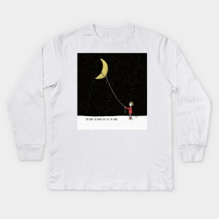 Lassoing the Moon Kids Long Sleeve T-Shirt